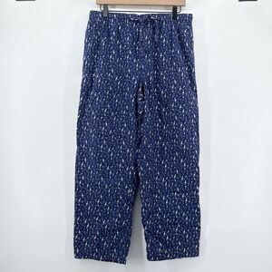 Banana Republic‎ Mens Large Pajama Pants Navy Blue Champagne Bottle Print Cotton